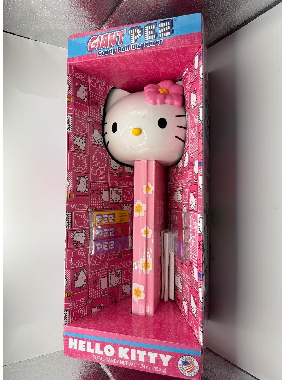 Giant Hello Kitty PEZ Candy Roll Dispenser with Candy Rolls